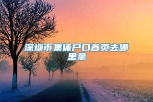 深圳市集体户口首页去哪里拿