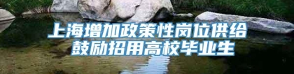 上海增加政策性岗位供给 鼓励招用高校毕业生