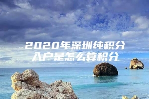 2020年深圳纯积分入户是怎么算积分