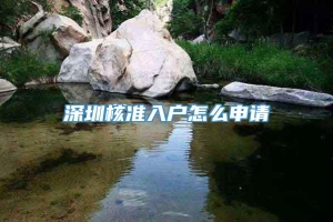 深圳核准入户怎么申请