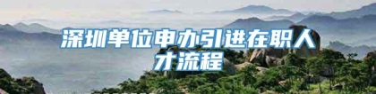 深圳单位申办引进在职人才流程