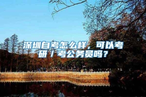 深圳自考怎么样，可以考研／考公务员吗？