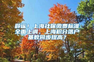 辟谣！上海社保缴费标准全面上调，上海积分落户基数同步提高？