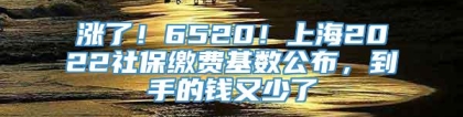 涨了！6520！上海2022社保缴费基数公布，到手的钱又少了