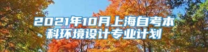 2021年10月上海自考本科环境设计专业计划