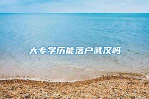 大专学历能落户武汉吗