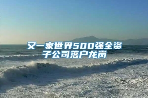 又一家世界500强全资子公司落户龙岗