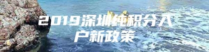 2019深圳纯积分入户新政策