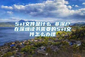 5+1文件是什么 非深户在深圳读书需要的5+1文件怎么办理