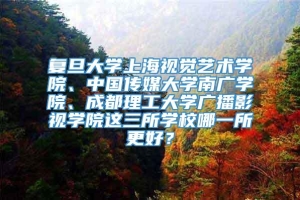 复旦大学上海视觉艺术学院、中国传媒大学南广学院、成都理工大学广播影视学院这三所学校哪一所更好？