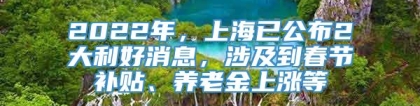 2022年，上海已公布2大利好消息，涉及到春节补贴、养老金上涨等