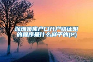 深圳集体户口开户籍证明的程序是什么样子的(2)