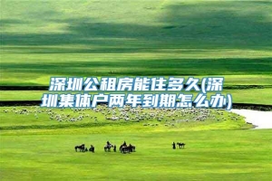 深圳公租房能住多久(深圳集体户两年到期怎么办)