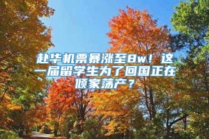 赴华机票暴涨至8w！这一届留学生为了回国正在倾家荡产？