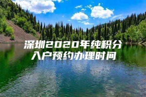 深圳2020年纯积分入户预约办理时间