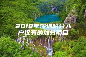 2018年深圳积分入户仅有的加分项目