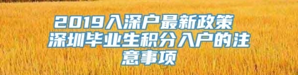 2019入深户最新政策 深圳毕业生积分入户的注意事项