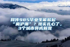 网传985毕业生能掀起“离沪潮”？现实扎心了，3个城市将成新宠