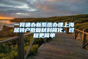 一网通办新系统办理上海居转户批复材料简化，过程更简单