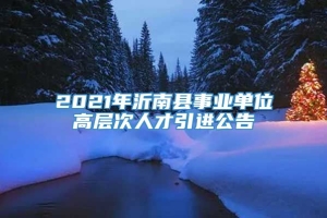 2021年沂南县事业单位高层次人才引进公告