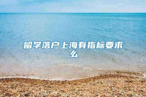 留学落户上海有指标要求么