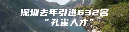 深圳去年引进632名“孔雀人才”