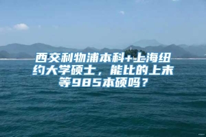 西交利物浦本科+上海纽约大学硕士，能比的上末等985本硕吗？