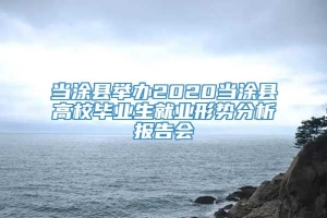 当涂县举办2020当涂县高校毕业生就业形势分析报告会