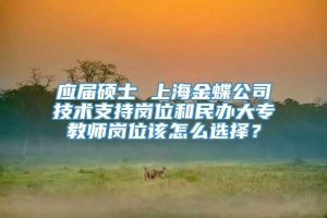 应届硕士 上海金蝶公司技术支持岗位和民办大专教师岗位该怎么选择？