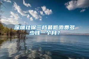 深圳社保三档最低缴费多少钱一个月？