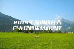 2019年深圳积分入户办理超生材料流程