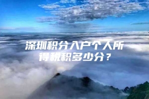 深圳积分入户个人所得税积多少分？