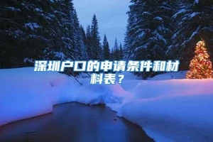 深圳户口的申请条件和材料表？