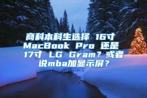商科本科生选择 16寸 MacBook Pro 还是 17寸 LG Gram？或者说mba加显示屏？