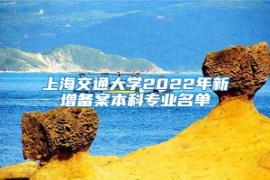 上海交通大学2022年新增备案本科专业名单