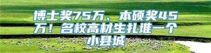 博士奖75万、本硕奖45万！名校高材生扎堆一个小县城