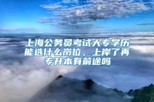 上海公务员考试大专学历能选什么岗位，上岸了再专升本有前途吗