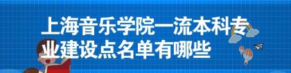 上海音乐学院一流本科专业建设点名单有哪些