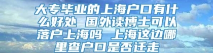 大专毕业的上海户口有什么好处 国外读博士可以落户上海吗 上海这边哪里查户口是否迁走