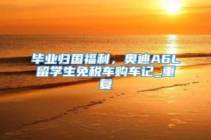 毕业归国福利，奥迪A6L留学生免税车购车记_重复