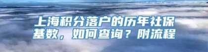 上海积分落户的历年社保基数，如何查询？附流程