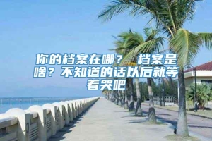 你的档案在哪？ 档案是啥？不知道的话以后就等着哭吧