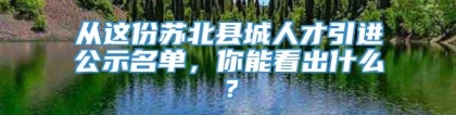 从这份苏北县城人才引进公示名单，你能看出什么？