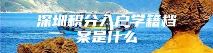 深圳积分入户学籍档案是什么