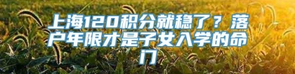 上海120积分就稳了？落户年限才是子女入学的命门