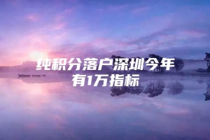 纯积分落户深圳今年有1万指标