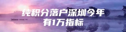 纯积分落户深圳今年有1万指标