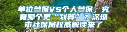 单位参保VS个人参保，究竟哪个更“划算”？深圳市社保局权威解读来了