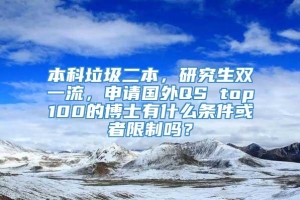 本科垃圾二本，研究生双一流，申请国外QS top100的博士有什么条件或者限制吗？