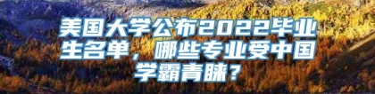 美国大学公布2022毕业生名单，哪些专业受中国学霸青睐？